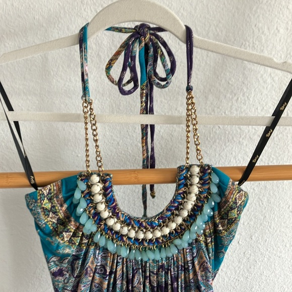 Sky halter top w gorgeous embellishments and details. Size XS NWT - Picture 2 of 7